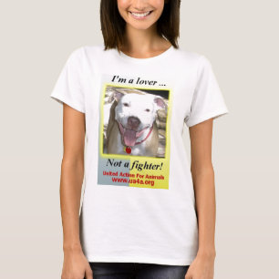 Ik ben een minnaar, geen vechter t-shirt