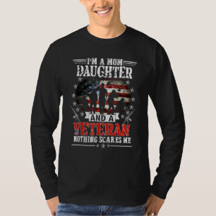 Ik ben een moeder dochter veteranen moederdag patr t-shirt