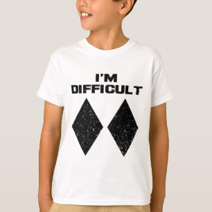 Ik ben een moeilijke grappige dubbelzwarte diamant t-shirt
