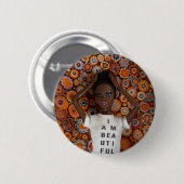 Ik ben een mooie knop - Nzinga Ronde Button 5,7 Cm (Voorkant /achterkant)