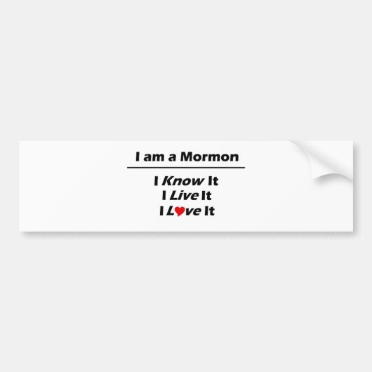 Ik ben een Mormon Bumpersticker (Voorkant)