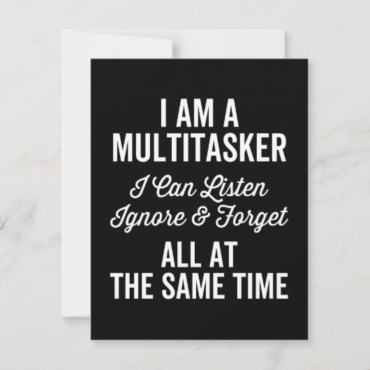 Ik ben een multitasker die ik kan luisteren, neger save the date (Voorkant)