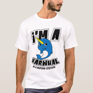 Ik ben een narwal in een menselijk kostuum - grapp t-shirt