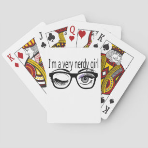 Ik ben een nerdy meisje met Paarse oogschaduw Pokerkaarten