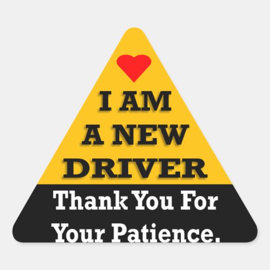 Ik ben een nieuwe chauffeur driehoek sticker (Voorkant)