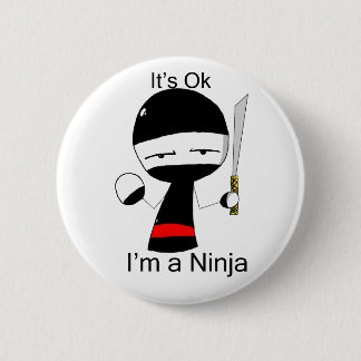 Ik ben een Ninja (knop) Ronde Button 5,7 Cm