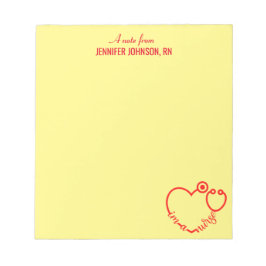 Ik ben een Nurse Stethoscoop persoonlijke naam leg Notitieblok