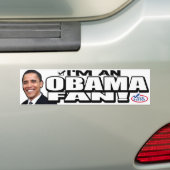 Ik ben een Obama Fan. Bumpersticker  (Op auto)
