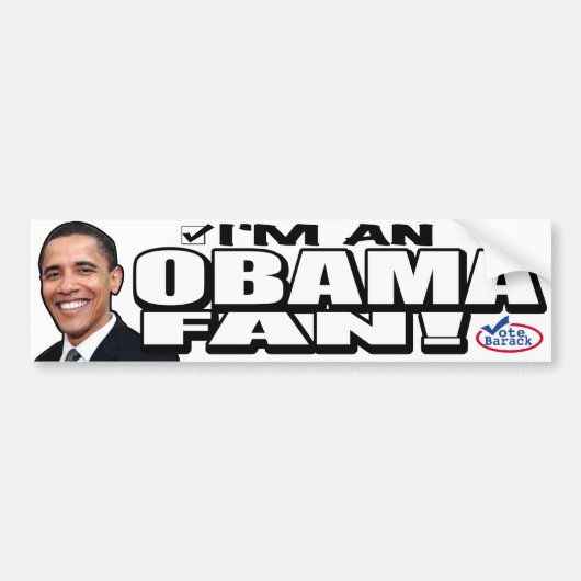 Ik ben een Obama Fan. Bumpersticker  (Voorkant)