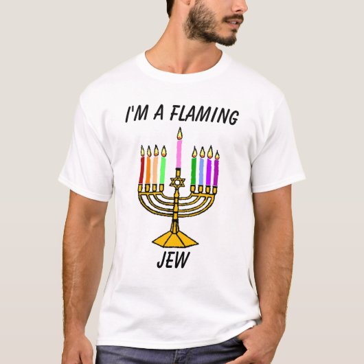  Ik ben een opvlamming, Jood T-shirt (Voorkant)