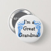Ik ben een overgrootmoeder! ronde button 5,7 cm (Voorkant /achterkant)