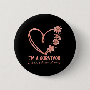 Ik ben een overlevende. Bewustzijn van endometrium Ronde Button 5,7 Cm