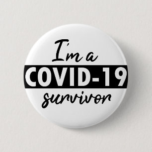 Ik ben een overlevende COVID-19. Ronde Button 5,7 Cm
