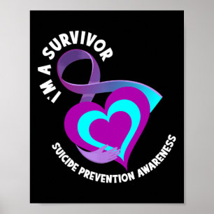 Ik ben een overlevende die zelfmoordpreventie onde poster