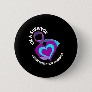 Ik ben een overlevende die zelfmoordpreventie onde ronde button 5,7 cm