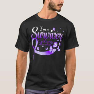 Ik ben een overlevende epilepsy Awareness Butterfl T-shirt