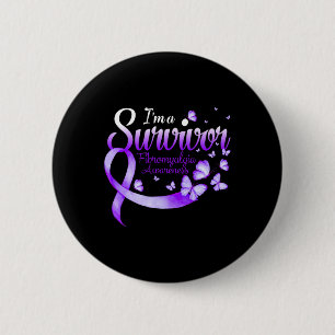 Ik ben een overlevende Fibromyalgie Bewustzijn Vli Ronde Button 5,7 Cm