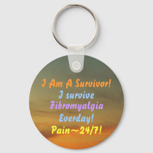 Ik ben een overlevende... ik overleef, fibromyalgi sleutelhanger