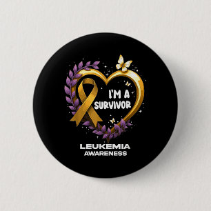 Ik ben een overlevende Leukemiebewustzijn Ronde Button 5,7 Cm
