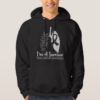Ik ben een overlevende Lung Cancer Awareness Month Hoodie