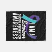 Ik ben een overlevende suïcidepreventie. fleece deken (Voorkant (Horizontaal))