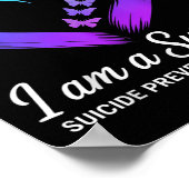 Ik ben een overlevende suïcidepreventie. poster (Hoek)