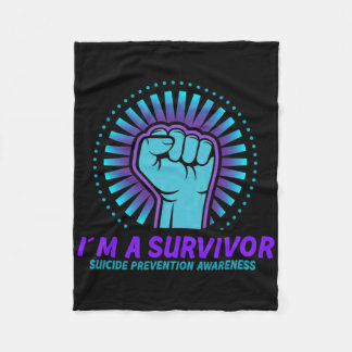 Ik ben een overlevende van suïcidepreventie bewust fleece deken