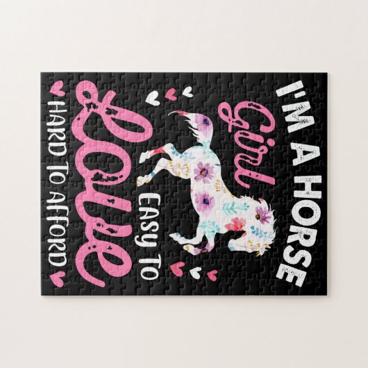Ik ben een paardenmeisje dat makkelijk van te houd legpuzzel (Horizontaal)