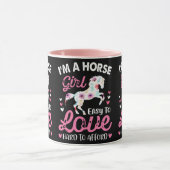Ik ben een paardenmeisje dat makkelijk van te houd mok (Midden)