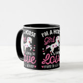 Ik ben een paardenmeisje dat makkelijk van te houd mok (Voorkant links)