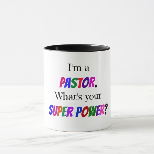 Ik ben een pastoor. Wat is jouw superkracht? Mok (Midden)