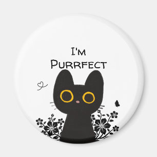 Ik ben een perfecte knuffelige zwarte kat magneet