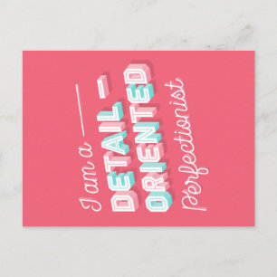 Ik ben een perfectionistisch Briefkaart