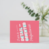 Ik ben een perfectionistisch Briefkaart (Staand voorkant)