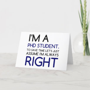 IK BEN EEN PHD STUDENT FEESTDAGEN KAART