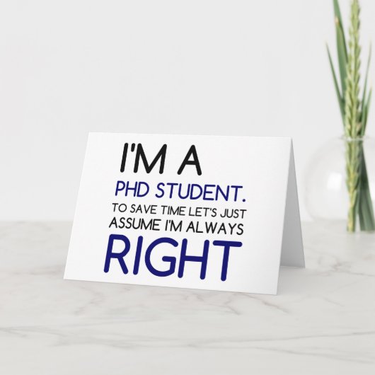 IK BEN EEN PHD STUDENT FEESTDAGEN KAART (Voorkant)