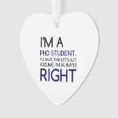 IK BEN EEN PHD STUDENT ORNAMENT (voorkant)
