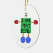 Ik ben een pingpong stick figuur keramisch ornament (Links)