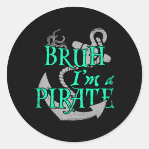 Ik ben een piraat grappig Halloween Skeleton kostu Ronde Sticker