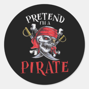 Ik ben een piratenschedel Halloween kostuum Ronde Sticker