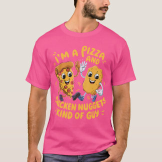 Ik ben een pizza- en kipnuggets-type man Funny C T-shirt
