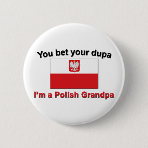 Ik ben een Poolse opa. Ronde Button 5,7 Cm