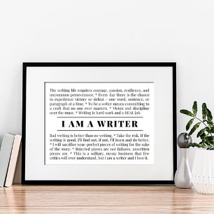 Ik ben een Poster voor schrijvers en auteurs