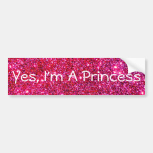 Ik ben een Princess Pink Sparkly Glittery Glam Cut Bumpersticker