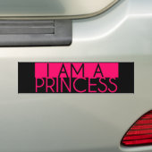 Ik ben een prinses Bumpersticker (Op auto)