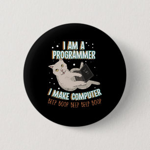 Ik ben een programmeercoderende Computer Cadeautje Ronde Button 5,7 Cm