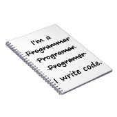 Ik ben een programmeur die code schrijft, slechte notitieboek (Rechterzijde)
