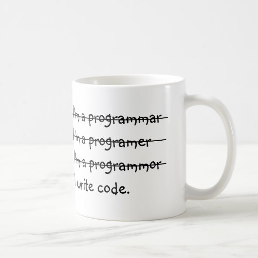 Ik ben een programmeur die ik code schrijf koffiemok (Rechts)