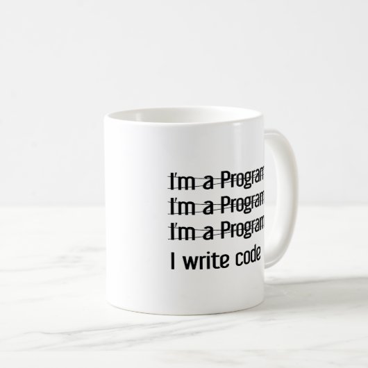 Ik ben een programmeur. Ik schrijf Code Coffee Mok (Voorkant rechts)
