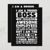 Ik ben een proud Boss of Freaking Geweldige Employ (Voorkant / Achterkant)
